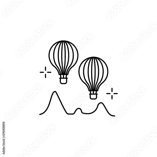 Cappadocia air balloon Turkish icon. Element of Turkey thin line icon