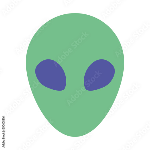 alien face halloween isolated icon
