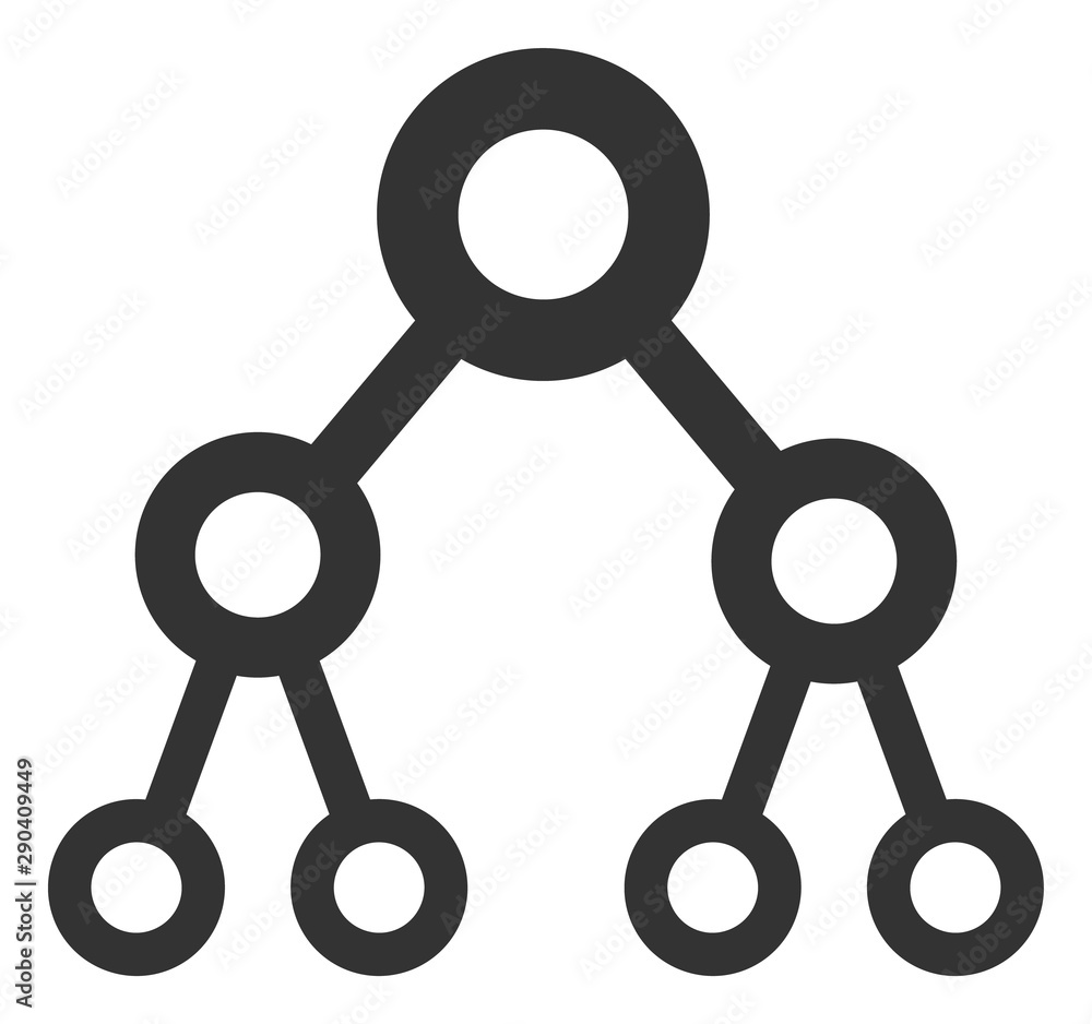 Vector binary tree flat icon. Vector pictograph style is a flat symbol binary tree icon on a white background. Vector binary tree flat icon. Vector pictograph style is a flat symbol binary tree icon on a white background.