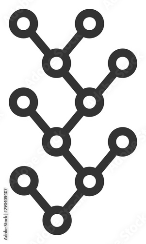 Vector binary tree flat icon. Vector pictogram style is a flat symbol binary tree icon on a white background.