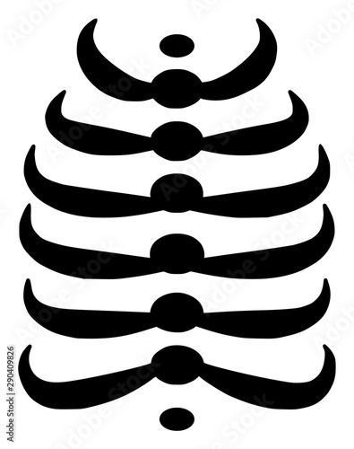Vector skeleton ribs flat icon. Vector pictogram style is a flat symbol skeleton ribs icon on a white background.