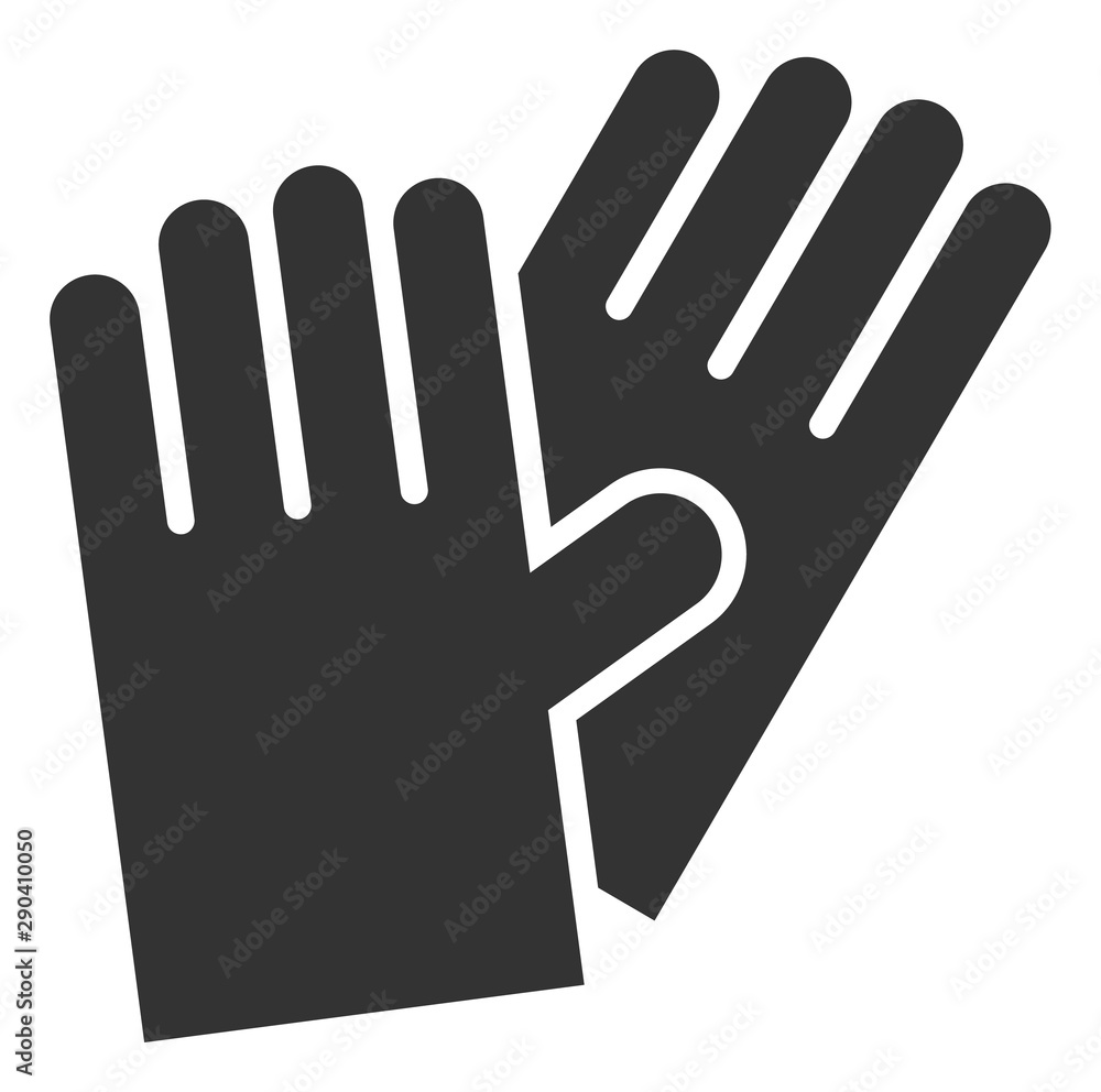 Vector rubber gloves flat icon. Vector pictograph style is a flat symbol rubber gloves icon on a white background. Vector rubber gloves flat icon. Vector pictograph style is a flat symbol rubber gloves icon on a white background.