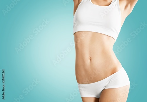 Weight lose woman loss waist abdomen belly