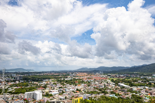 Khao Rang Hill Viewpoint in Phuket, Thailand is one of Phuket’s most famous viewpoints. It is summit offers views out over the town. © chayakorn