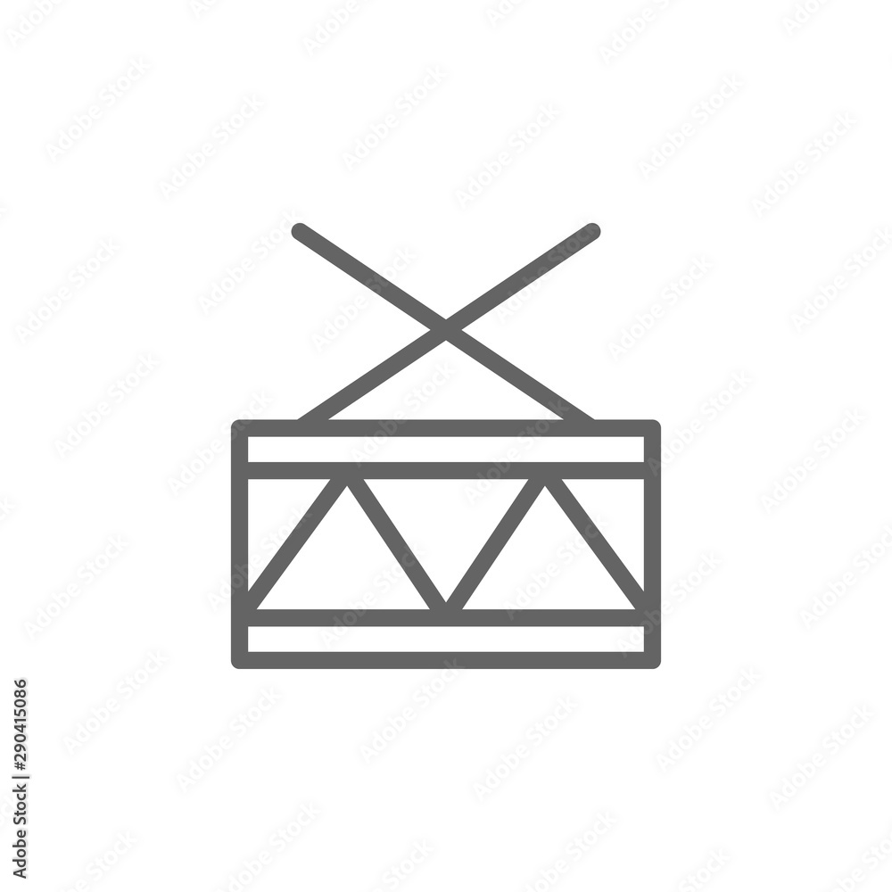 Drum, musical instrument icon. Element of theater icon. Thin line icon Drum, musical instrument icon. Element of theater icon. Thin line icon