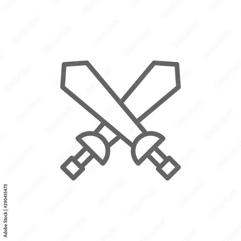 Swords, theater icon. Element of theater icon. Thin line icon Swords, theater icon. Element of theater icon. Thin line icon
