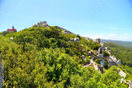 The Castle of the Moors (Castelo dos Mouros ) medieval castle in Sintra, Portugal.