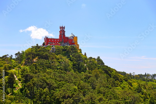 The Pena palace in Sintra, Portugal (Parque e Palacio Nacional da Pena), A UNESCO World Heritage Site.