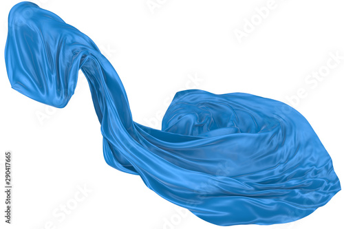 Abstract background of colored wavy silk or satin on white background. © Andrey Shtepa