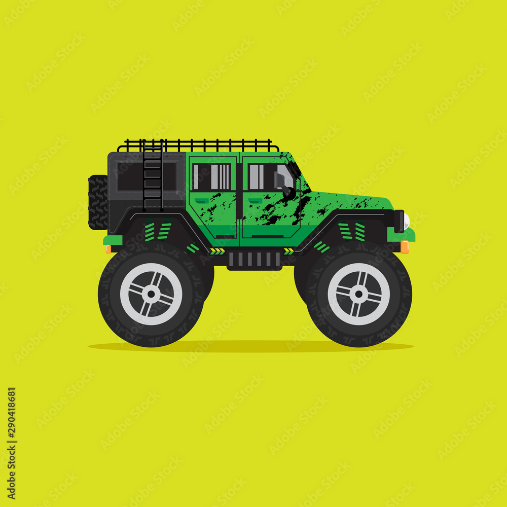 Offroad car, vector illustration. Design modern. Offroad car, vector illustration. Design modern.
