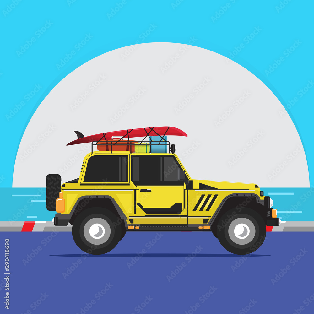 Offroad car, vector illustration. Design modern. Offroad car, vector illustration. Design modern.