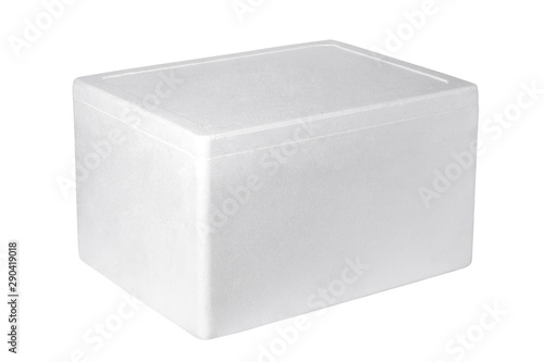 Styrofoam box isolated on white background