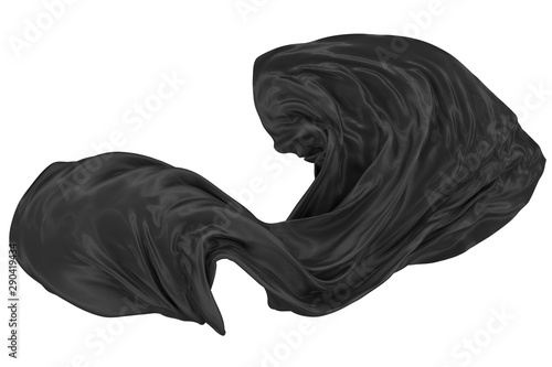 Abstract background of colored wavy silk or satin on white background.