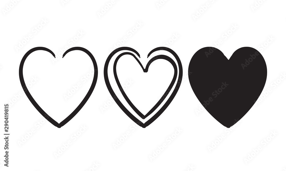 doodle heart vector illustration collection