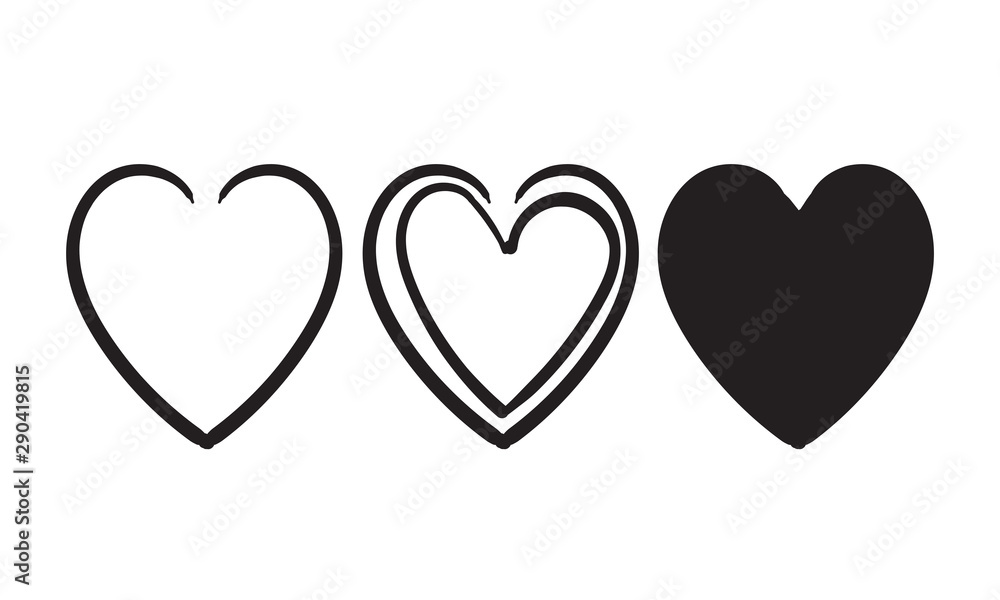 doodle heart vector illustration collection doodle heart vector illustration collection