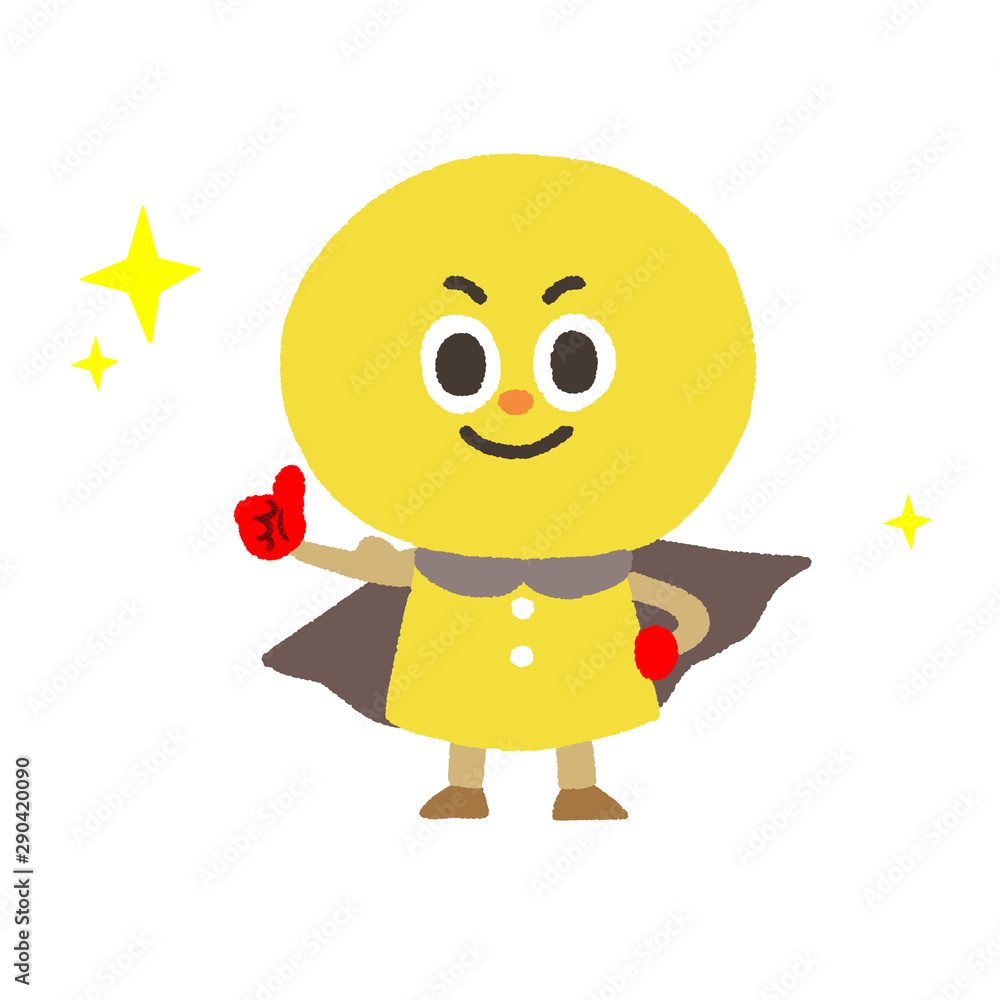 Goodポーズ 善玉菌 手描き風 キャラクターイラスト Stock Illustration Adobe Stock