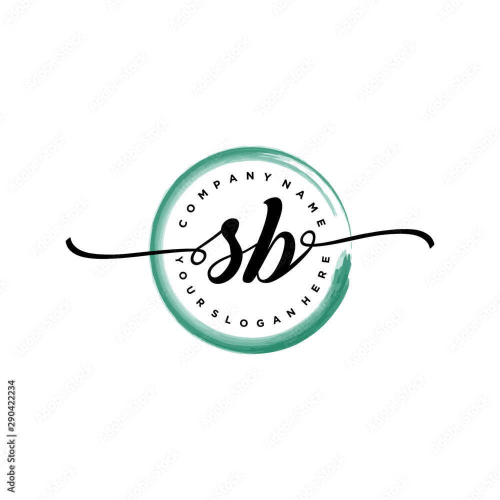 SB initial handwriting logo template. round logo in watercolor color with handwritten letters in the middle. Handwritten logos are used for, weddings, fashion, jewelry, boutiques and business SB initial handwriting logo template. round logo in watercolor color with handwritten letters in the middle. Handwritten logos are used for, weddings, fashion, jewelry, boutiques and business