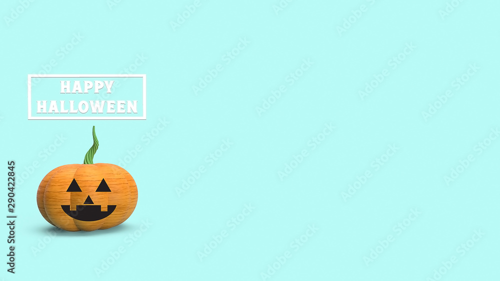 Naklejka premium halloween pumpkin for holiday concept 3d rendering..