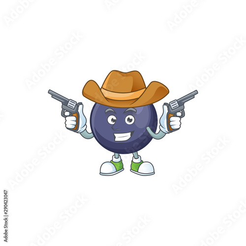 Cowboy sweet blackcurrant in character mascot style