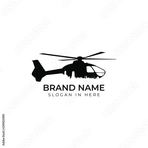 Helicopters city tour vector logo icon illustration