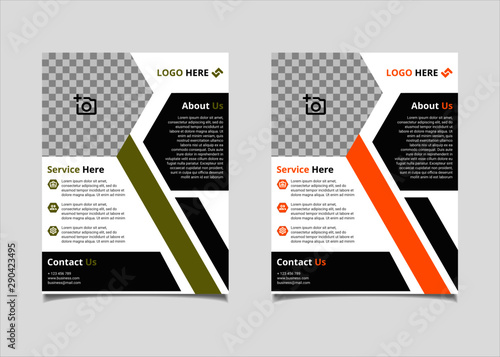 Business brochure and flyer vector design template with lime and amber hexagonal colour abstract in US letter size layout suitable for business company poster, banner, and annual report