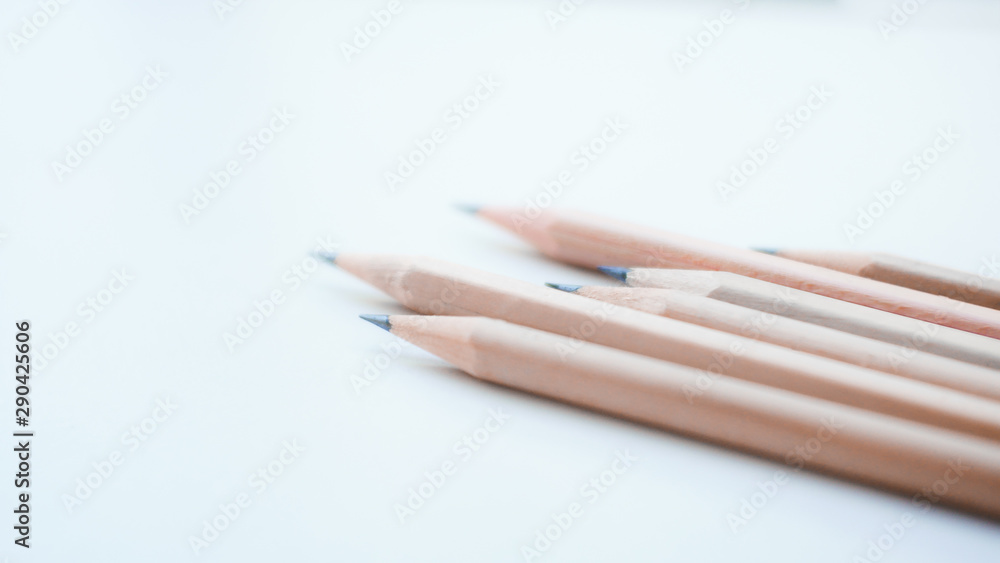 Fototapeta premium Group of pencil on white space.