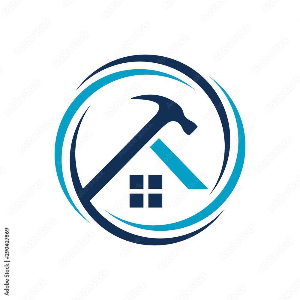 Home Repair Logo with Creative home and tools construction concept Home Repair Logo with Creative home and tools construction concept
