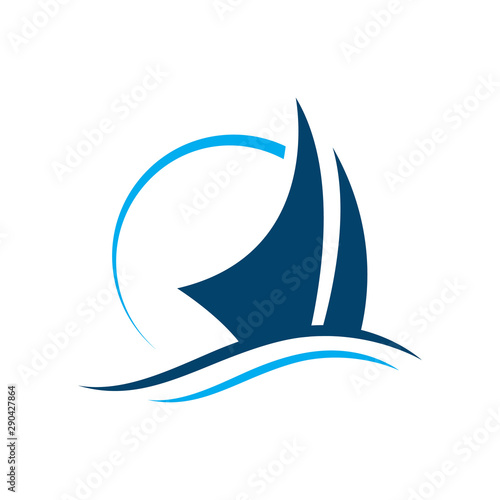 ship boat yacht sailing logo design vector illustrations
