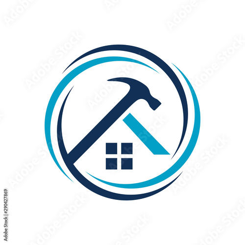 Home Repair Logo with Creative home and tools construction concept