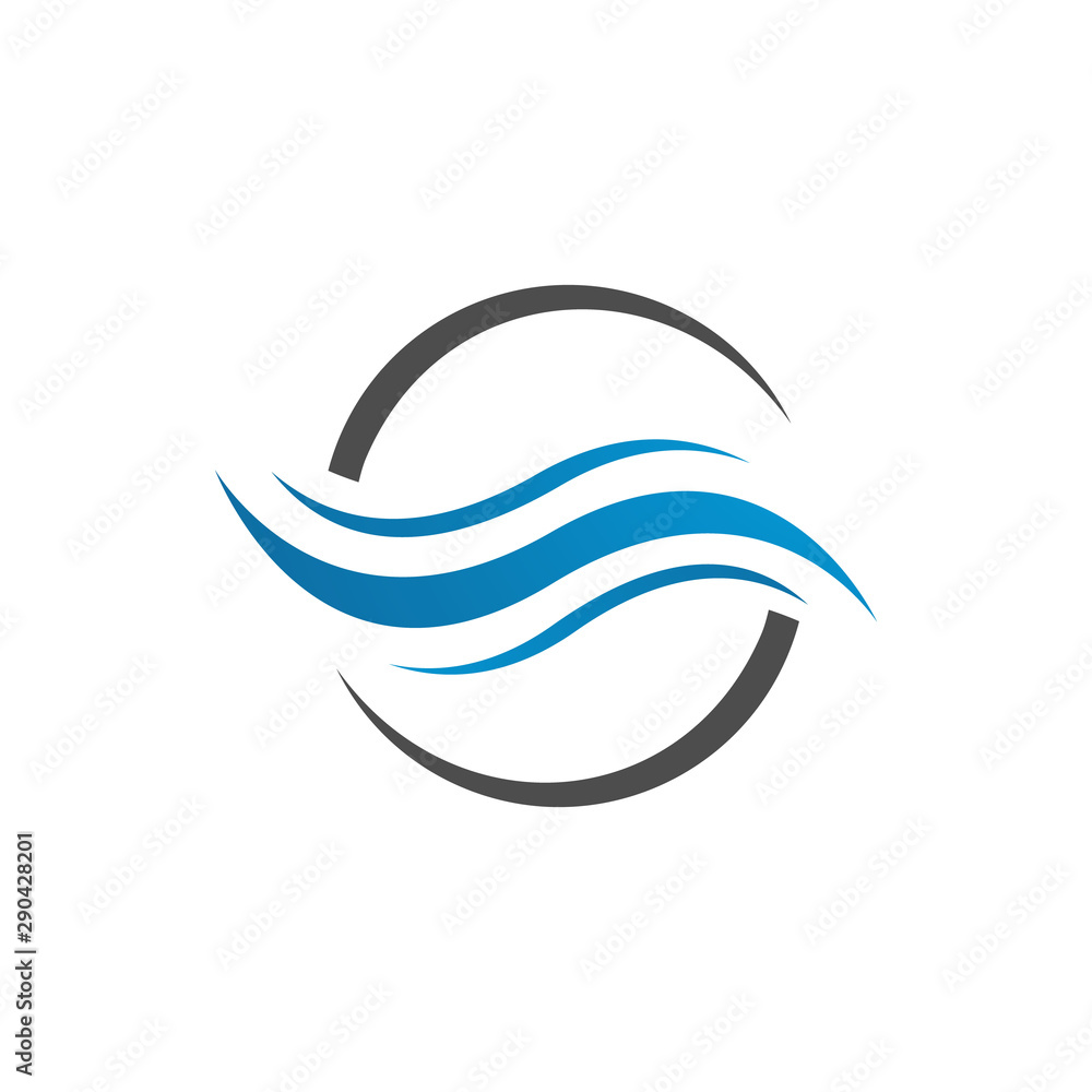Modern Water Waves logo Design of blue ocean sign Vector icon Template Modern Water Waves logo Design of blue ocean sign Vector icon Template