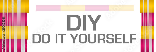DIY - Do It Yourself Pink Yellow Bars Both Sides 
