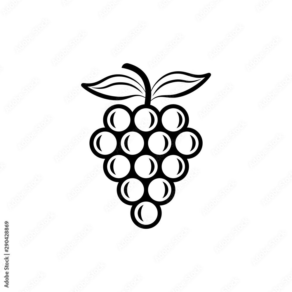 Grapes icon on a white background. Grapes icon on a white background.