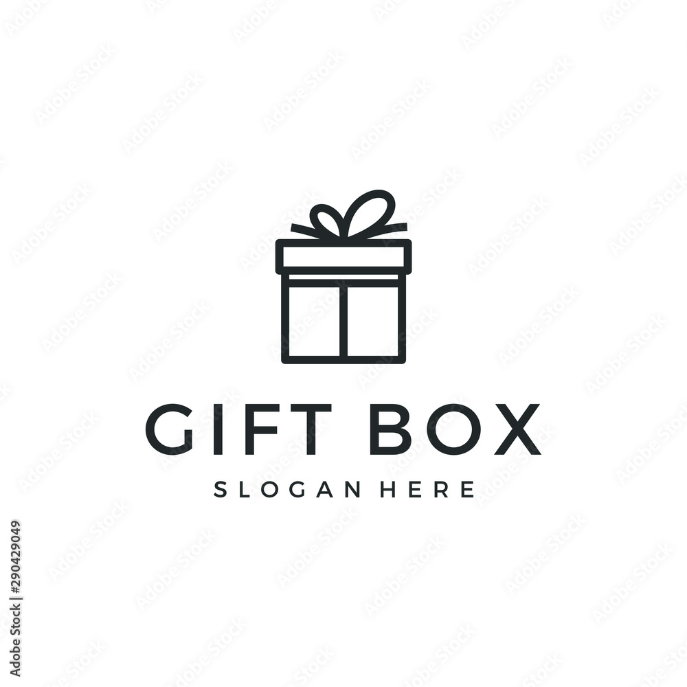 gift box logo design stock vector