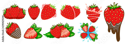strawberry vector set clipart design