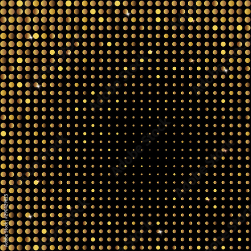 Mosaic background of golden glitter