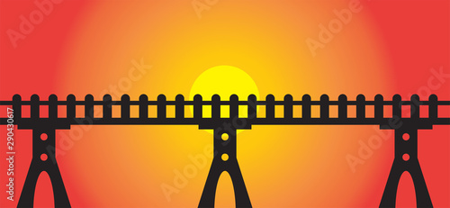 Black sky walk over bridge