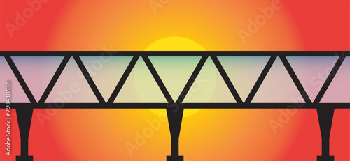 Black sky walk over bridge