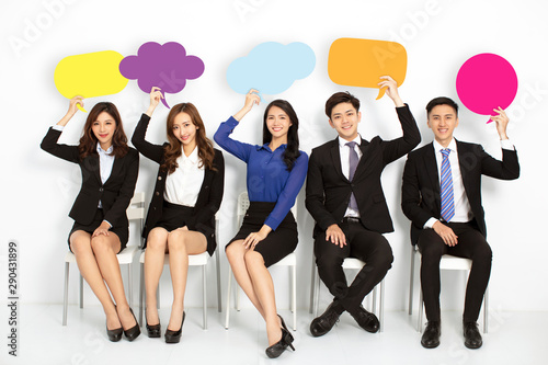Business People Group with Chat Communication Bubble concepts