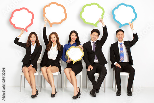 Business People Group with Chat Communication Bubble concepts