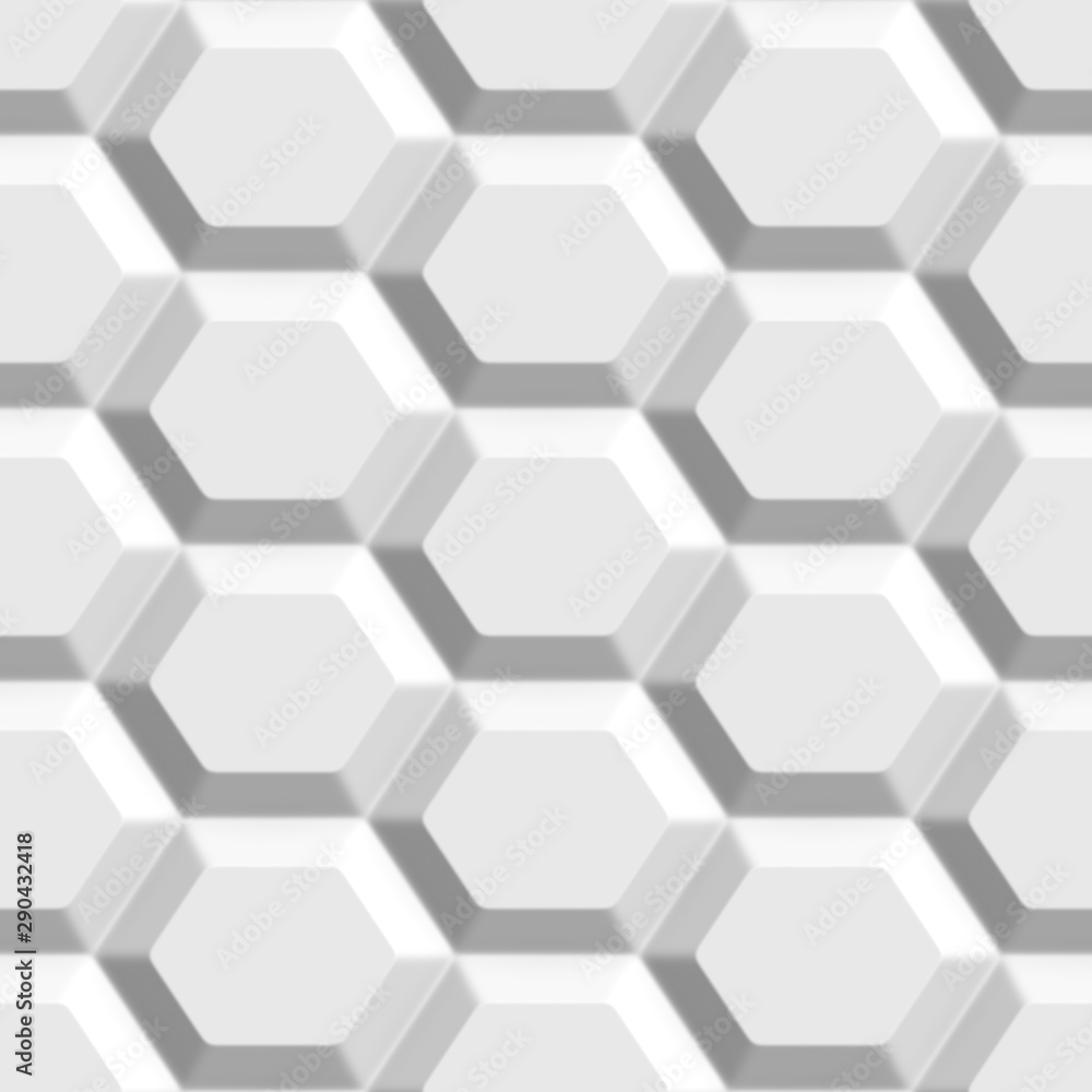 Geometric decorative 3D white background. Seamless pattern. Rendering illustration. Geometric decorative 3D white background. Seamless pattern. Rendering illustration.