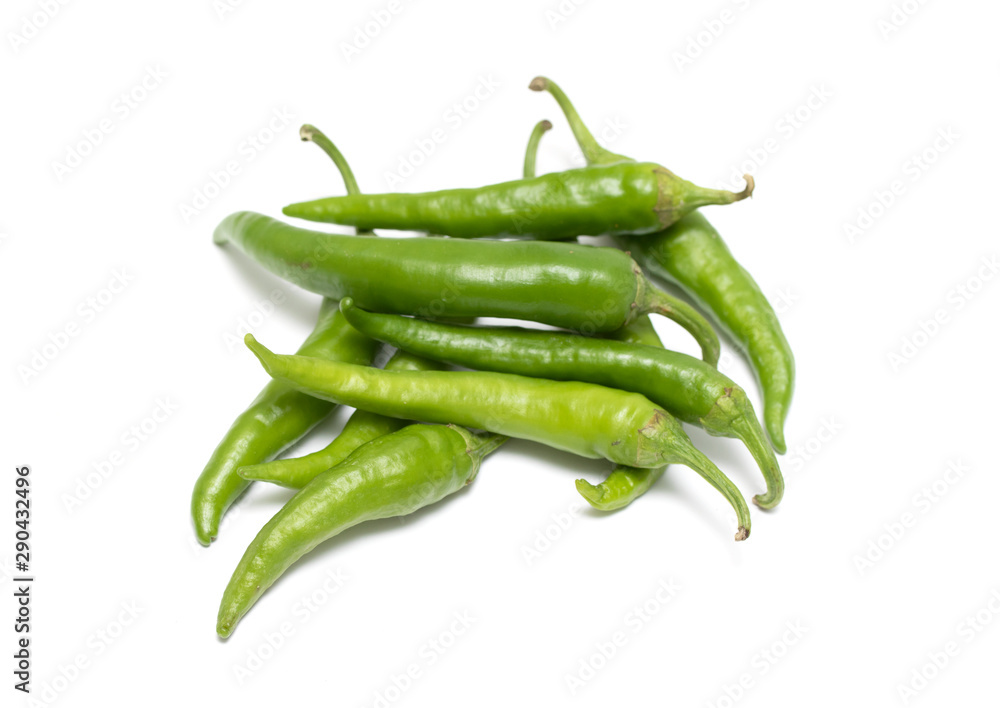 Green pepper bitter isolated on white background. Green pepper bitter isolated on white background.
