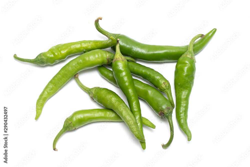 Green pepper bitter isolated on white background. Green pepper bitter isolated on white background.
