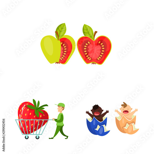 Vector design of modified and genetically symbol. Set of modified and science vector icon for stock.