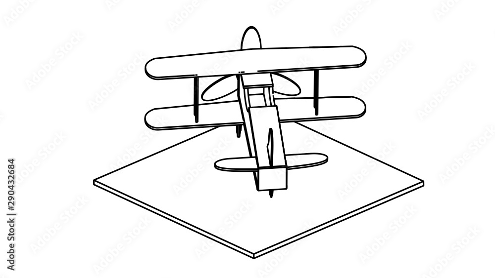 Fototapeta premium line art for coloring book airplane 