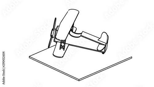 line art for coloring book airplane 