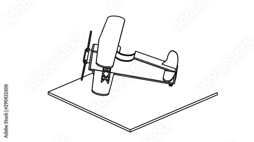 line art for coloring book airplane 