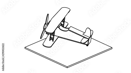 line art for coloring book airplane 