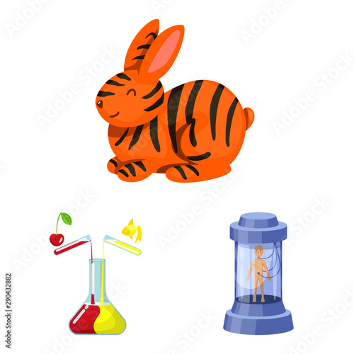 Vector illustration of modified and genetically logo. Set of modified and science stock vector illustration.