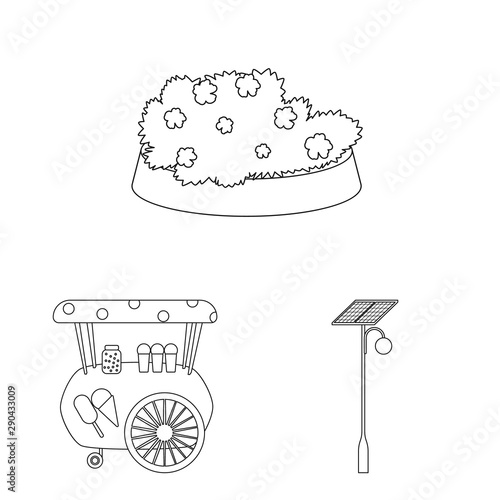 Vector illustration of landscape and nature symbol. Collection of landscape and city stock vector illustration.