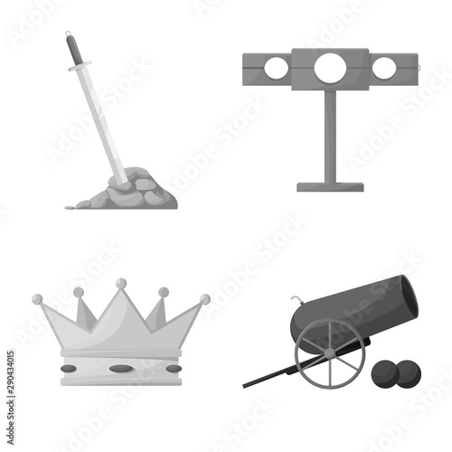 Vector illustration of heritage and ancient logo. Set of heritage and culture stock symbol for web.